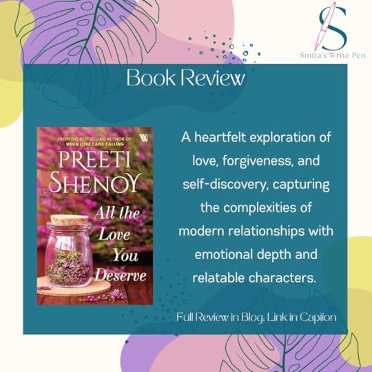 Writer Smita Das Jain reviews All the Love You Deserve by Preeti Shenoy