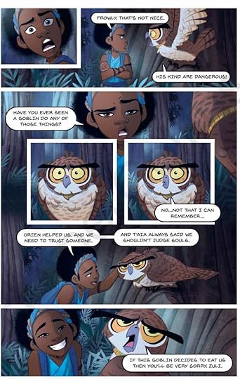 Zuli teaching Frowly the Owl to be less prejudiced