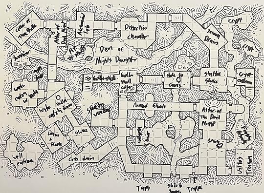 A map with handwritten annotations on it