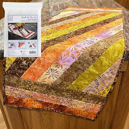 Quilt As You Go Jakarta Table Runner Printed Batting by June Tailor made by Nancy Zieman Productions with Bali Batik Harvest Fabric Collection by Benartex Designer Fabrics