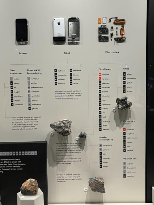 Exhibit of minerals needed to make an Iphone
