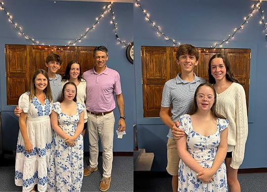 photos of Amy Julia's family posing together at church