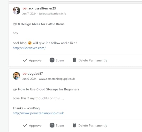 spammers sneaking links into blog comments