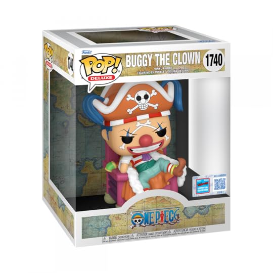 NYCC One Piece funko exclusive Deluxe POP! Buggy the Clown on Throne box