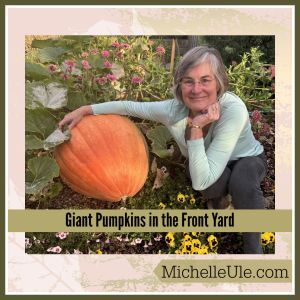 Author with a giant pumpkin