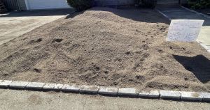 Bare earth in a front yard