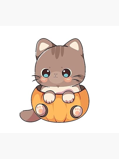 Cute cartoon cat in the pumpkin | Poster
