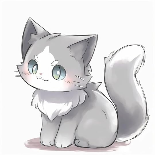Cute chibi grey cat