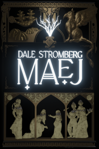 The cover of Maej, a woodcut style illustration with a magical glow!