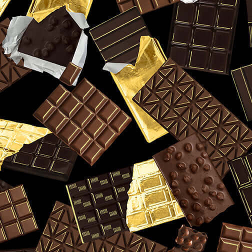 Chocolicious 14 Karat Chocolate Candy Bars Black Fabric by the Yard 107340910 4881