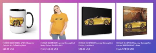 Ferrari 360 Automotive Pop Culture Concept Art by Fireball Tim Garage