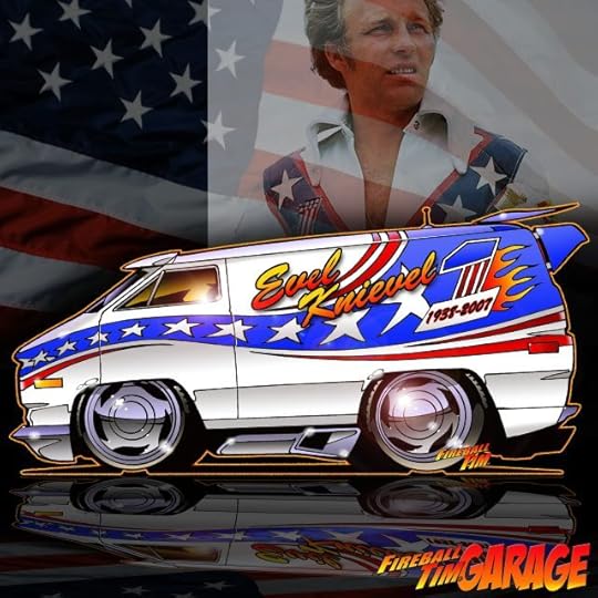 Evel Knievel Concept Art Automotive Pop Culture by Fireball Tim Garage