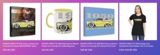 Desoto Fireflite Automotive Pop Culture Concept Art by Fireball Tim Garage