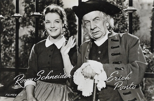 Romy Schneider and Erich Ponto in Robinson soll nicht sterben