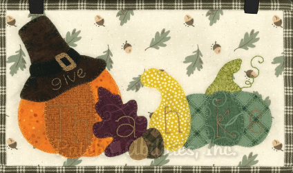 NEW! Patch Abilities Applique Wall Hanging Patterns & Button Set- November
