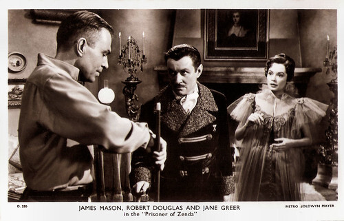 James Mason, Robert Douglas and Jane Greer in The Prisoner of Zenda (1952)