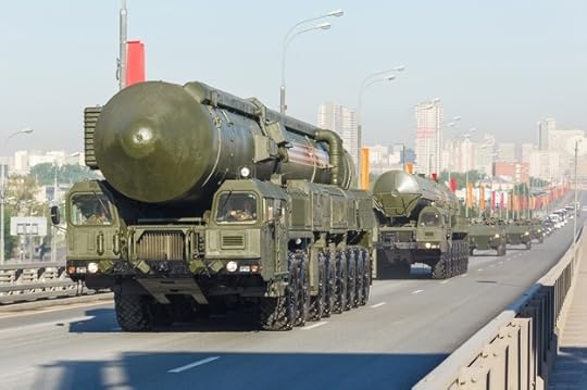 RS-24 Jars mobile intercontinental ballistic missile launchers during a 2016 military parade /Shutterstock