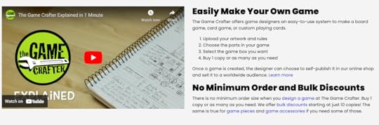 Game Crafter video explainer.