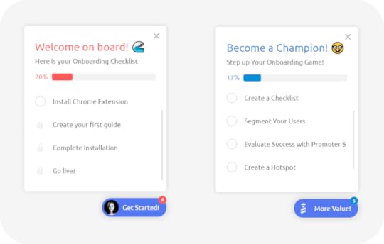 using checklists for user onboarding and aha moments. 