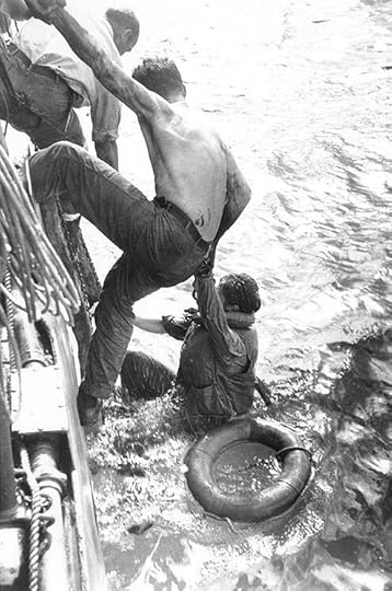 American survivors of the Battle of Leyte Gulf rescued by US Navy ship on 26 October 1944 (US National Archives: SC 278010)