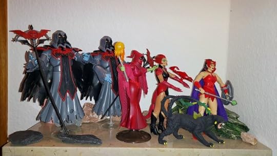 Catra, Melog, Scorpia, Shadow Weaver and two Horde Wraiths explore the Crimson Waste.