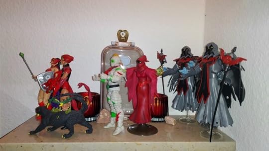 Catra and Scorpia take off, as Sibor shuffles after them and Shadow Weaver and her Wraiths look on.