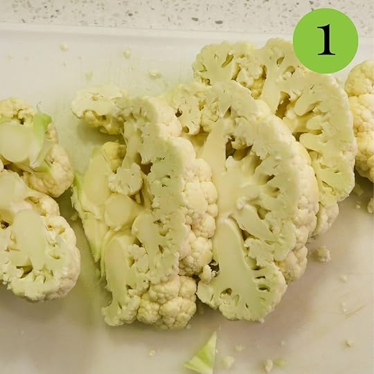 Step 1 of Roasted Cauliflower Steaks