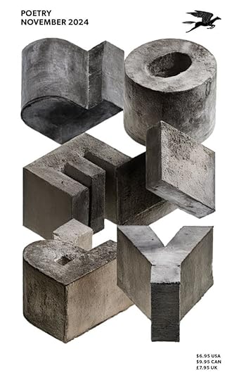 cover of Nov 2024 issue of Poetry, which shows the word Poetry in letters made of concrete. 