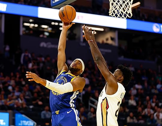 Golden State Warriors’ Moses Moody (4) takes a shot against...