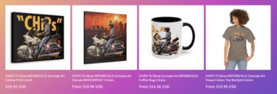 Chips Motorcycle Automotive Pop Culture Concept Art by Fireball Tim Garage