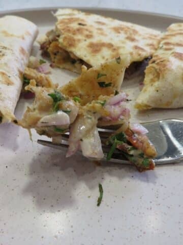 Perfectly Done Chicken Bacon Ranch Quesadilla