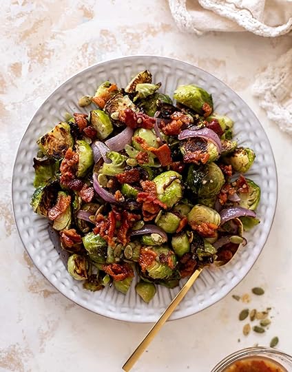 roasted brussels sprouts with hot bacon vinaigrette