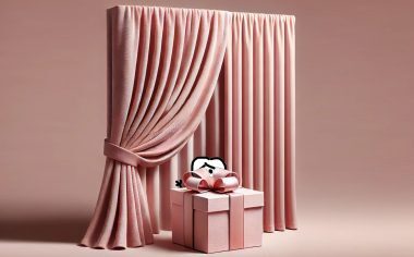 pink fabric curtain