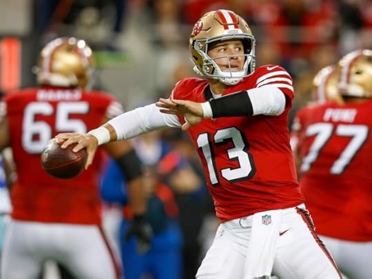 San Francisco 49ers starting quarterback Brock Purdy (13) throws against the Dallas Cowboys in the second quarter at Levi's Stadium in Santa Clara, Calif., on Sunday, Oct. 27, 2024. (Nhat V. Meyer/Bay Area News Group)