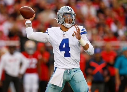 Dallas Cowboys starting quarterback Dak Prescott (4) throws against the San Francisco 49ers in the first quarter at Levi's Stadium in Santa Clara, Calif., on Sunday, Oct. 27, 2024. (Nhat V. Meyer/Bay Area News Group)