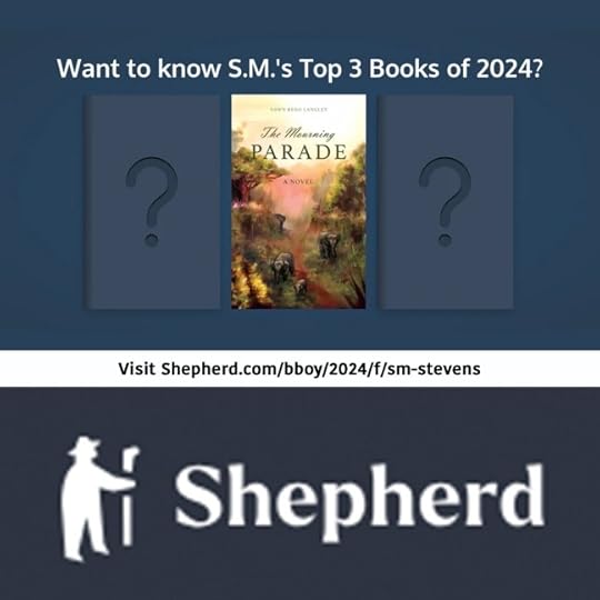 Want to know S.M.'s Top 3 Books of 2024? with question marks over blank book covers