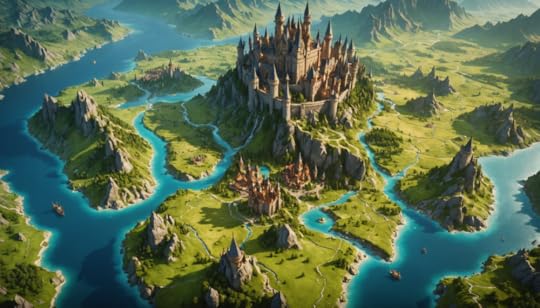 A detailed map of a fantasy world featuring various kingdoms and landscapes.