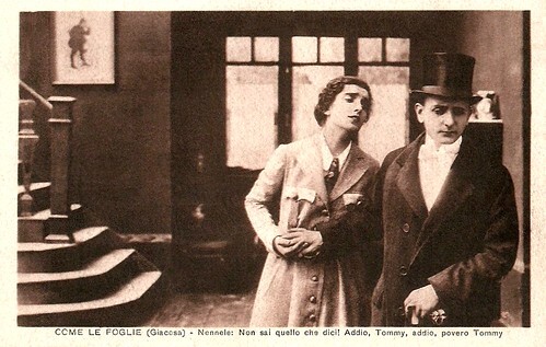 Maria Jacobini and Alberto Collo in Come le foglie (1917)