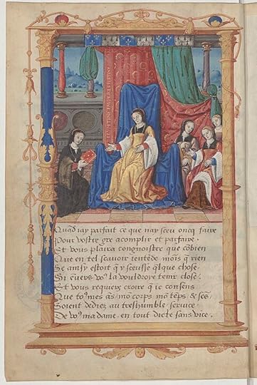 Anne de Graville presenting her work to Queen Claude