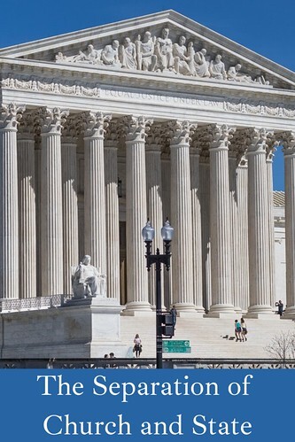 Supreme court building facade, against a blue sky. From The Protection of the Separation of Church and State