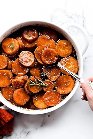 candied sweet potatoes in a baking dish