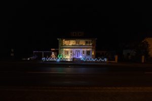 Christmas decorations on a house