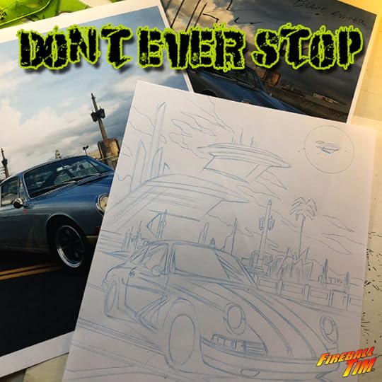 Porsche Sketch Pop Culture Cars Canvas Art Mugs T Shirts by Fireball Tim Garage