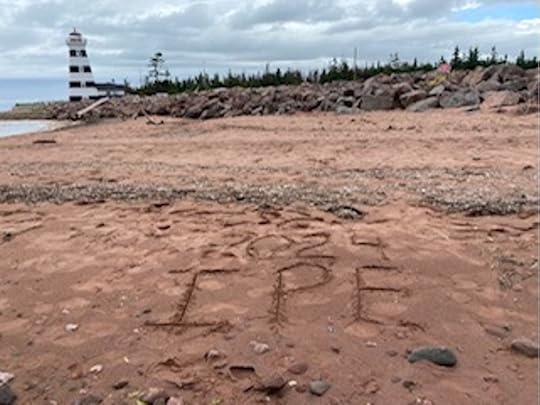 Lighthouse and beach, with 