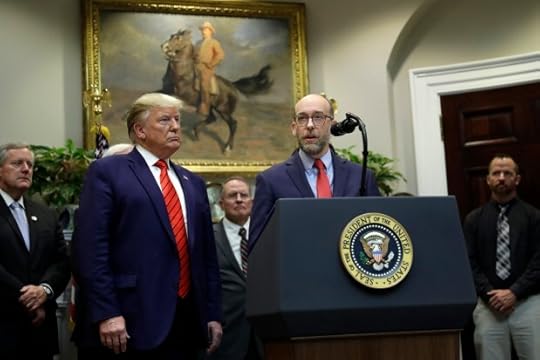 Russel Vought speaks during an event on