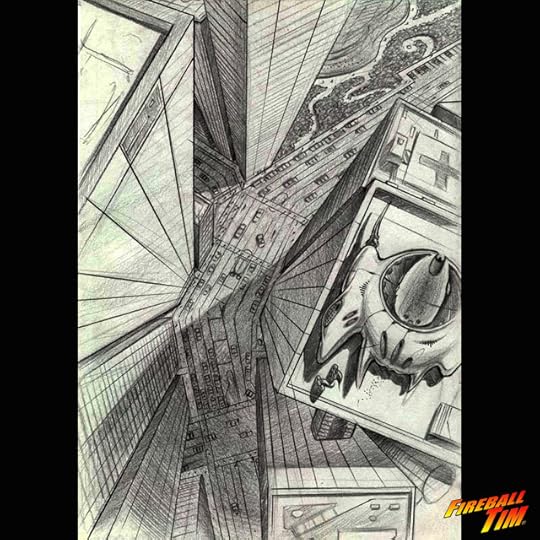 Movie Sketch Automotive Pop Culture Car Art by Fireball Tim Garage