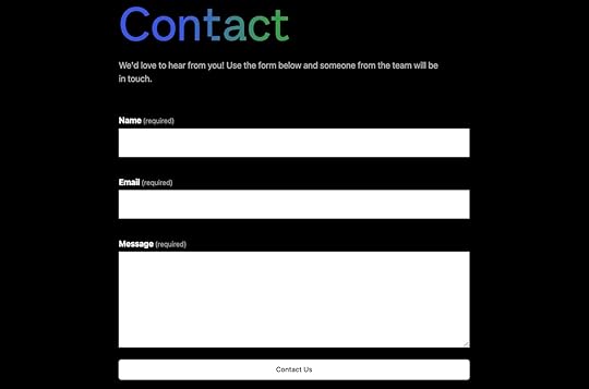 an example of a contact form with a black background