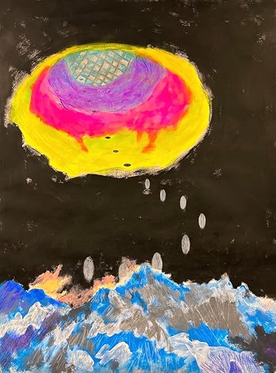 Delivery of the Silver Discs (Mountains on Fire), a study, 2024