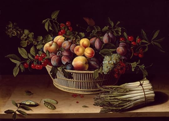 Louise Moillon: Натюрморт с фруктами и спаржейl, 1630, Art Institute of Chicago