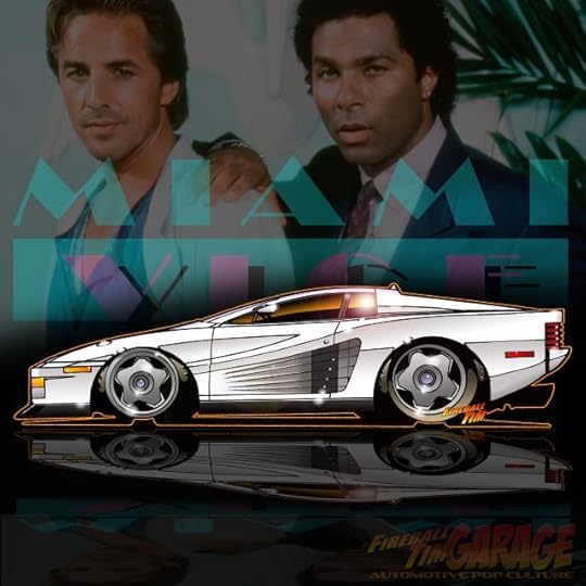 Miami Vice Automotive Pop Culture Car Art by Fireball Tim Garage